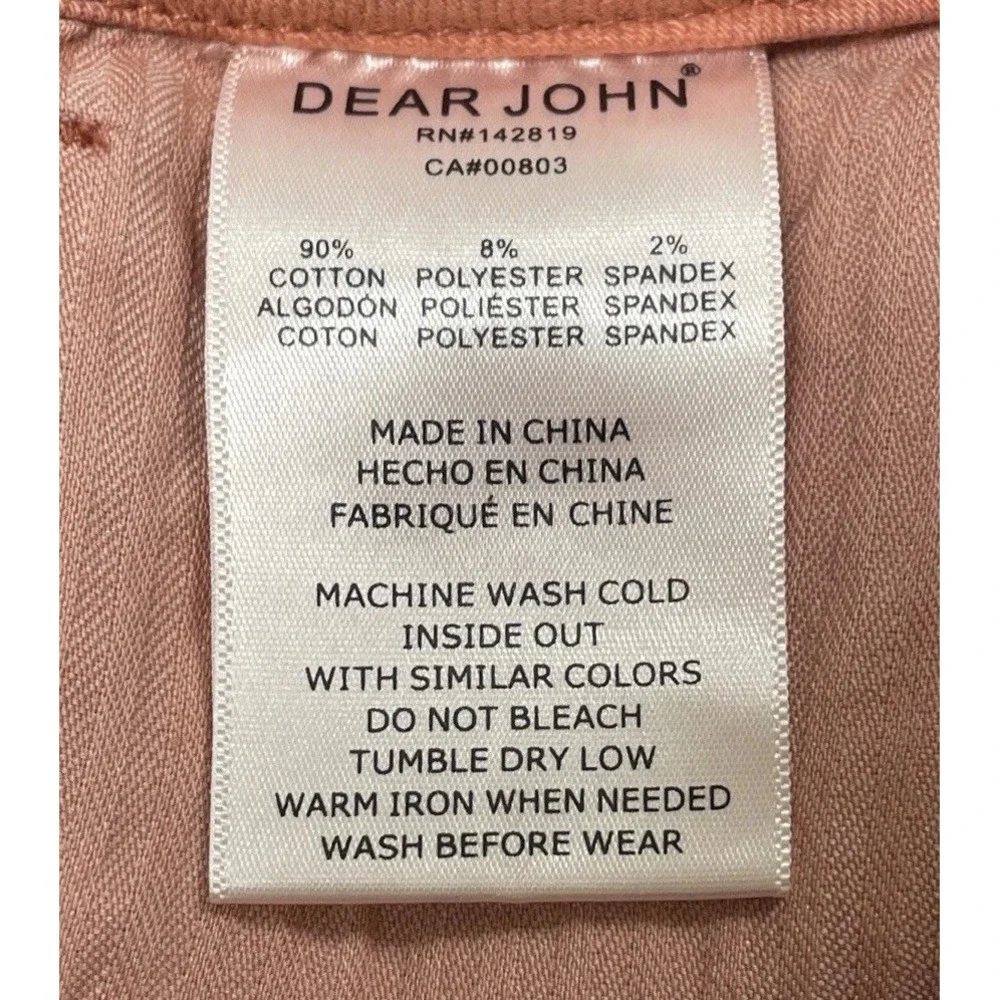 DEAR JOHN‎ JEANNE FLARE JEAN TERRACOTTA SALMON RED  WOMEN'S SIZE 30
